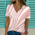 thumbnail image 2 of Mujeres Casual con cuello en V de manga corta impresa pulóver blusa camiseta Tops sueltos OAVQHLG3B Store  lin121212, 2 of 4