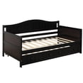 CUH Wood Twin Daybed Platform Bed with Trundle and Storage Drawers Wood Sofa Platform Bed