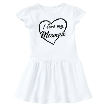 

Inktastic I Love My Meemaw in Black Chalk Heart Gift Baby Girl Dress