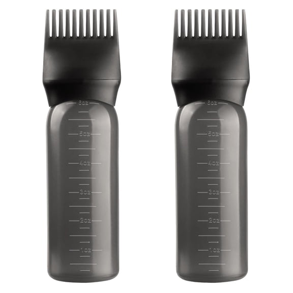 Black Hair Dye Bottle Applicator Brush, 120ml Bottle with Comb & Graduation Marks, for Salon & Home Hair Coloring