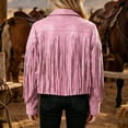 thumbnail image 3 of Girls Fringe Jacket Western Cowgirl Tassel Motorcycle Cardigan Cropped Coat 5-14 Years Kids Fall Outerwear for Halloween Carnival, 3 of 6
