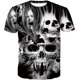 thumbnail image 1 of "Xishao Playera Manga Larga Hombre Black Skull Men Skeleton T-Shirt Punk Rock Gun Blue T-Shirts 3D Print T-Shirt Vintage Mens Clothing Summer White Tops" Xishao ropa, 1 of 2