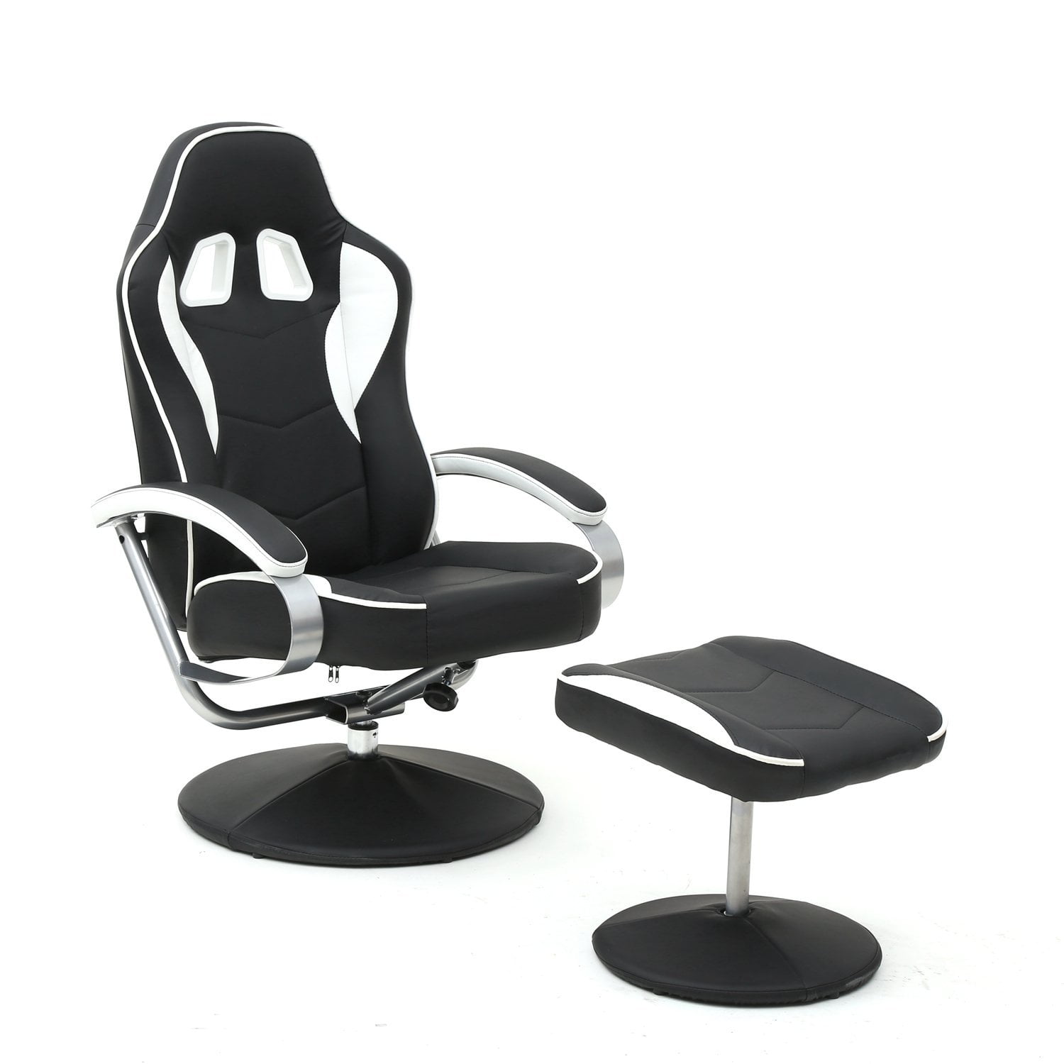 Magshion Adjustable & Lumbar Support Swivel Gaming Chair, White and