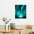 thumbnail image 3 of Nawypu  TOTAL - Aurora Borealis, Northern Lights Canvas Print. 3 Panel Split, Triptych wall art. Purple Green, 3 of 5