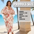 thumbnail image 7 of Xixirimido Pink Peony Floral Print Kaftan Dresses for Women Plus Size V Neck Caftans Long Batwing Sleeve Beach Cover Ups Summer Beach Dress, 7 of 7