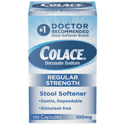 Colace® Regular Strength Stool Softener for Constipation Relief, 100mg Capsules, 100 Ct