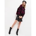 thumbnail image 6 of Women'S Casual Heart Print Crew Neck Long Sleeve Knit Top Loose Pullover Sweater Black One Size, 6 of 8