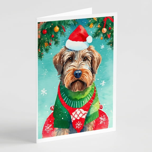Wirehaired Pointing Griffon Christmas Greeting Cards Pack of 8 7 in x 5 in