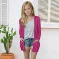 thumbnail image 2 of Coerni Girl's Casual Cardigan Lightweight Solid Fashion Open Front Tops Loose Fit Long Sleeve Shrugs Teen Oversized Sweaters, 2 of 6