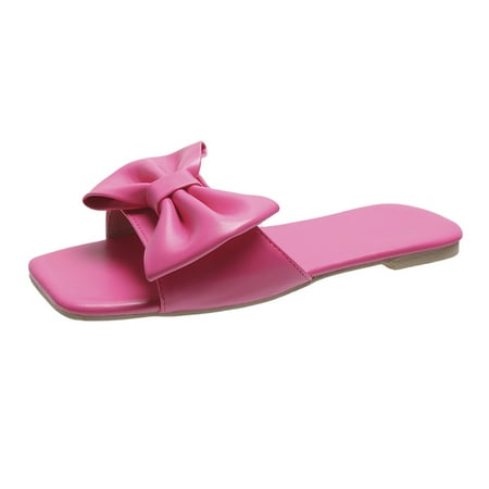 

New Women Sandals Bowknot Flat Slippers Casual Beach Indoor&Outdoor Shoes