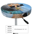 thumbnail image 4 of Naloa Two Brave Cats Are Floating On The Sea Iceberg Round Bar Stool Cushion Cover 12-14 inch, Fits Kitchen, Office, Restaurant Chairs - 14 inch, 4 of 7