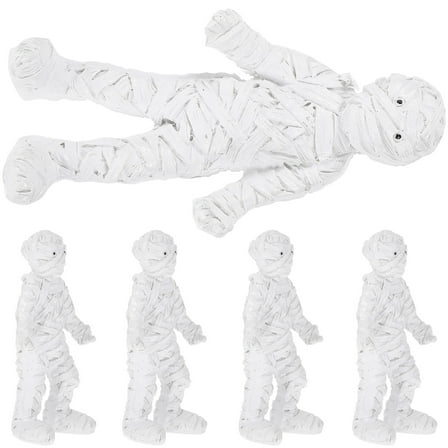 5 Pcs Mummy Collectible Figurine Decorative Mini Toys Newborn White