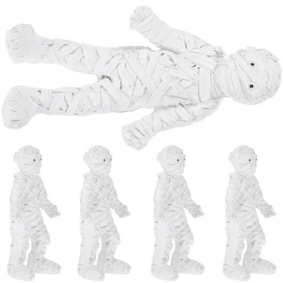 5 Pcs Mummy Collectible Figurine Decorative Mini Toys Newborn White