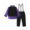thumbnail image 2 of CARETOO Toddler Boy Clothes Set 12M-5T Gentleman Formal Shirt Waistcoat Suspender Pants Bow Necktie, 2 of 15