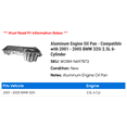 thumbnail image 2 of Aluminum Engine Pan - Compatible with 2001 - 2005 BMW 325i 2.5L 6-Cylinder 2002 2003 2004, 2 of 2