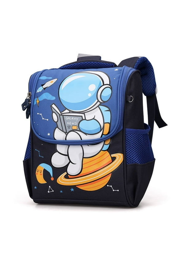 Space backpack, waterproof astronaut space pattern backpack, large-capacity cute backpack Blue