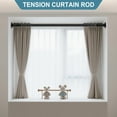 thumbnail image 3 of VEGCOO Tension Curtain Rod 51-148 In(4.25-12.33 ft), Rod Rust-free No Drilling Shower Curtain Rod, Outdoor Curtain Rods for Patio for Window Room Divider Closet Rod Adjustable Black, 3 of 8