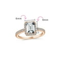 thumbnail image 4 of Bling Jewelry Womens Timeless 3CT Halo Emerald Cut Engagement Ring with CZ and Sterling Silver Band, 4 of 5