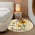 thumbnail image 3 of Sunflower Large Round Rug 8 FT, Non Slip Living Room Area Carpet, Yellow Plaid Lattice You Are My Sunshine Washable Soft Circle Rug Non-Shedding Floor Carpet for Bedroom Office Dining Room, 3 of 9