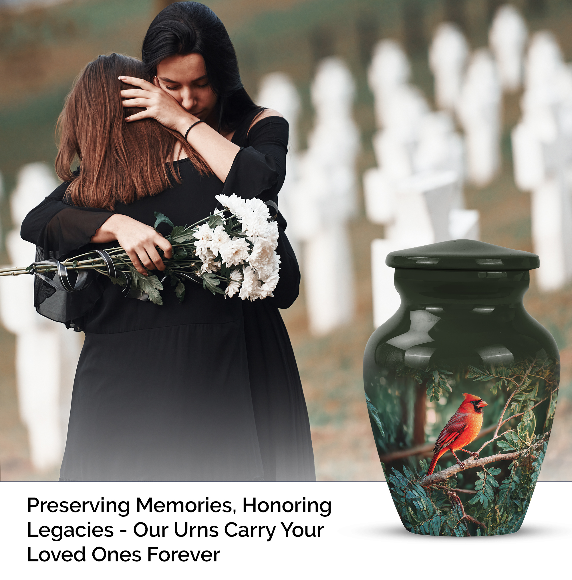Cardinal Bird Funeral Urns For Adult For Man - Green Memorial Urn For Human Ashes Adult Male - Mini Tree Cremation Urns For Human Ashes - Keepsake Urn For Mother 3 Inch