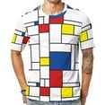 thumbnail image 2 of T Shirt For Men Retro Mondrian Plaid Mondrian Modern Art Fashion Funny Tshirt Premium Short-Sleeve G, 2 of 7