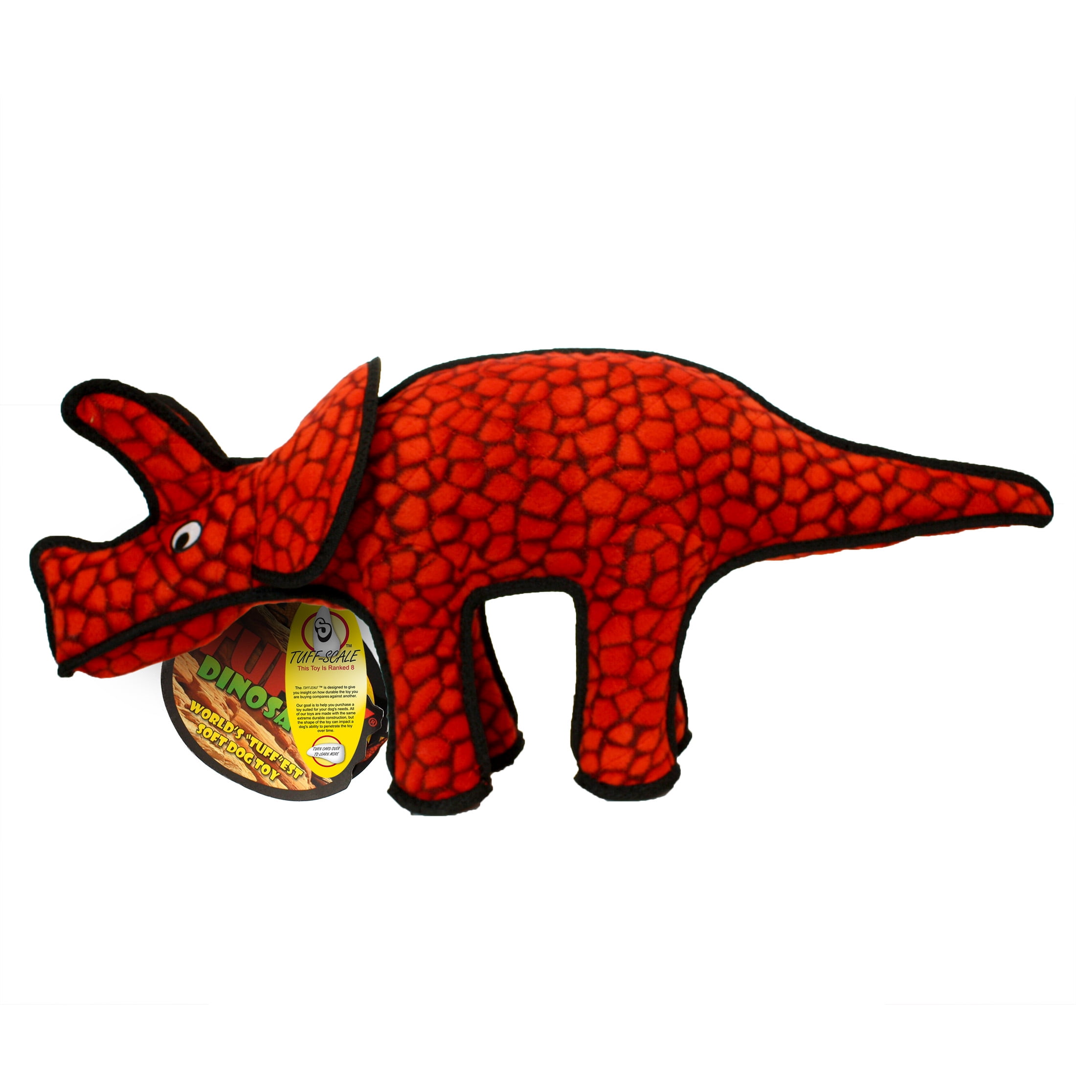 Tuffy Dinosaur Triceratops Durable Squeaky Plush Dog Toy