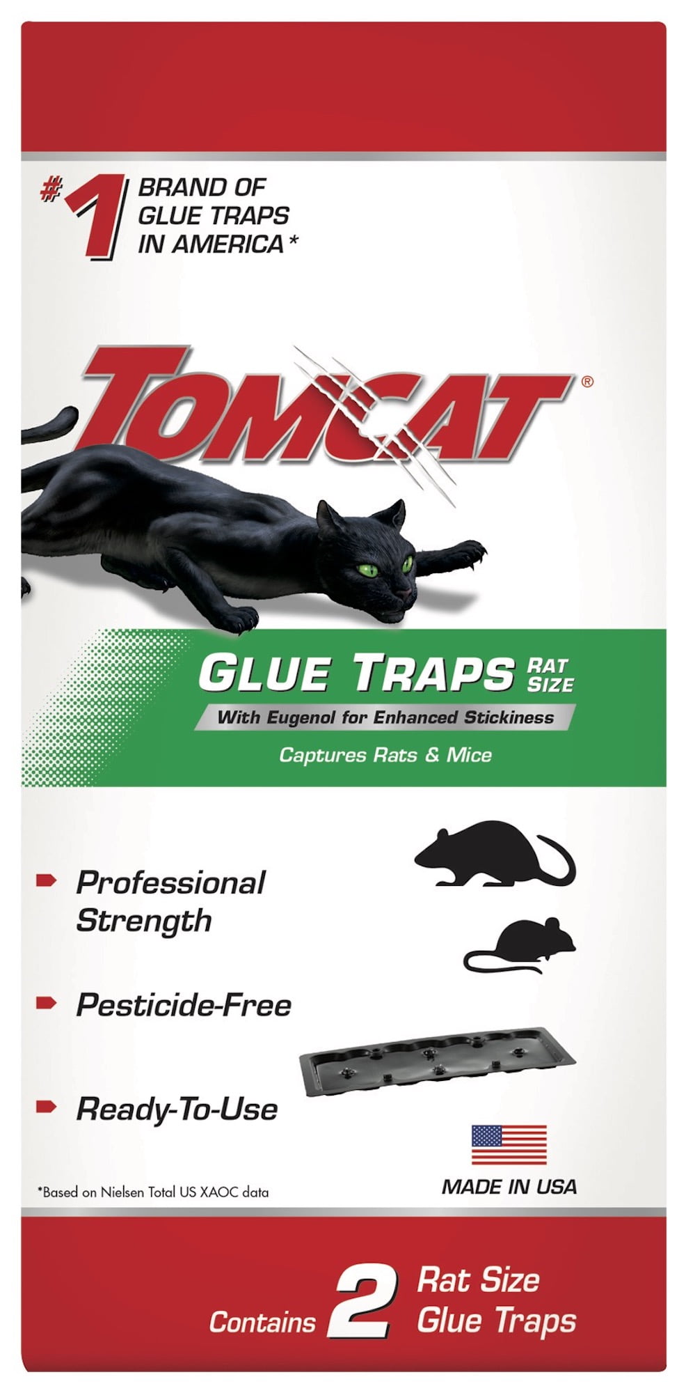 Tomcat 4 Glue Traps Mouse Size with Eugenol for Enhanced Stickiness Household 