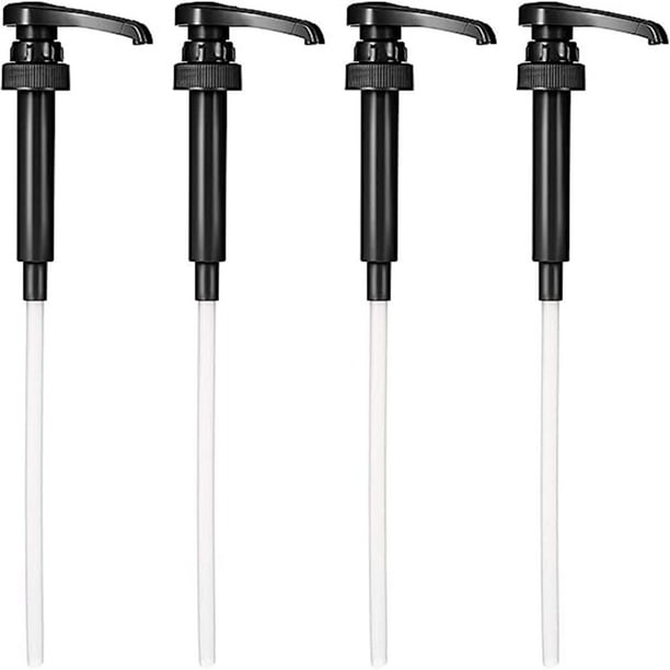 4Pcs Black Coffee Syrup Pump 28/400 Dispenser, Coffee Bar Pumps for Coffee Syrup Bottle Pump Dispenser - 750ml Coffee Pump Dispenser Caramel Syrup Pumps Maple Syrup Dispenser (Black)