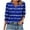 Blue#4, variant on cocolona Womens Summer V Neck 3/4 Sleeve Tops Dressy Casual Blouses Fashion Casual Loose Floral Print T-shirts Trendy Tops 2025