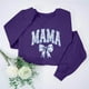 thumbnail image 2 of Penkiiy Mujeres de manga larga Mama Sweatshirts de cuello redondo Suéter suelto blusa ligera Tops L Púrpura, 2 of 7
