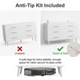 thumbnail image 2 of Lofka Dresser for Bedroom with 6 Drawers, Wooden Chest  with Metal Handle for Living Room, White, 2 of 8