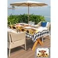 thumbnail image 5 of Outdoor Tablecloth with Umbrella Hole for Patio/Picnic/Party/Camping, Yellow Sunflowers Yak Waterproof Table Cloth Rectangle Table Cover Washable, Black White Checkered Pastoral Buffalo (54"x 80"), 5 of 8