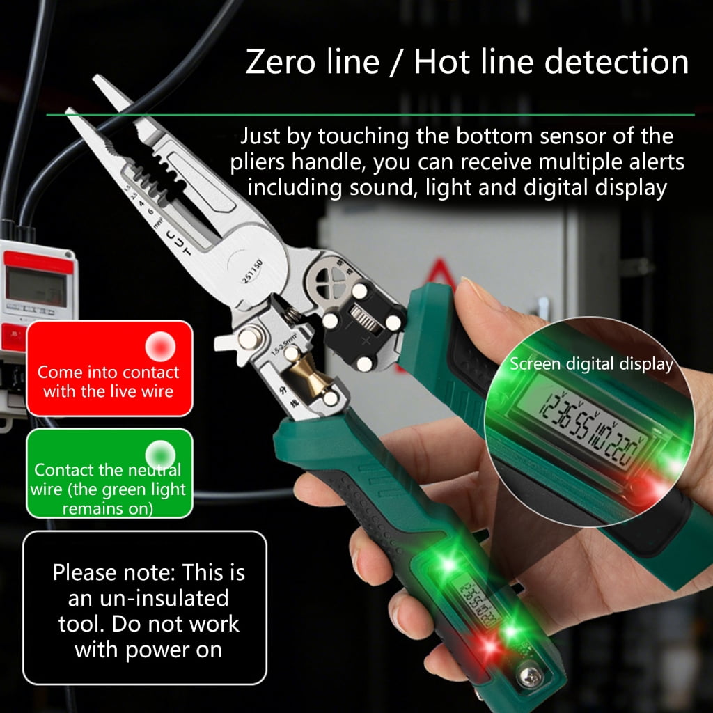 CEORPER Wire Stripper Tool Multifunction Voltage Detection Ergonomic Handle Electricians
