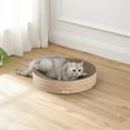 thumbnail image 4 of THE LICKER STORE Nelson 20.13" Modern Cardboard Round Bowl Cat Scratcher with Catnip, Oak Wood, CSR1010J, 4 of 6