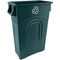 

ECOSolutions Highboy Recycling Bin 23 Gallon 4-Pack Space Saving Slim Profile and Easy Bag Removal Indoor/Outdoor Use Made from Recycled Materials Hunter Green()