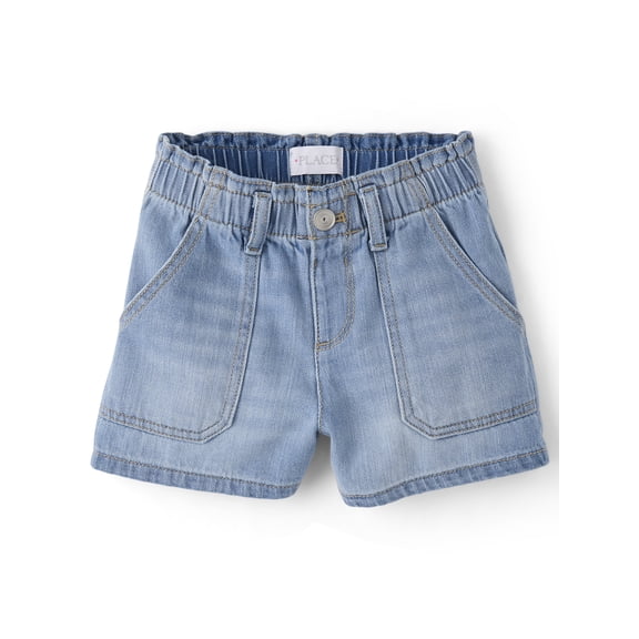 The Children's Place Girls Paperbag Waist Shortie Jean Shorts, Sizes 4-16