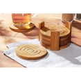 thumbnail image 2 of Posavasos elegantes de bambú, posavasos protectores para bebidas frías o calientes, juego de posavasos de bambú de construcción duradera que garantiza durabilidad y elegancia para su experiencia, 2 of 4