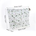 thumbnail image 2 of 1 Pc Bolsa Cosmética de Flores Duradera para Mujeres para Actividades al Aire Libre Verde Blanca Algodón Verde, Blanco-S, 2 of 3