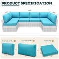 thumbnail image 4 of Outdoor Cushions Set of 14 for 7 Pieces Sectional Rattan Conversation Sets,Outdoor Furniture Replacement Cushions for Patio Furniture,4-INCH Replacement Sofa Cushions, 4 of 7
