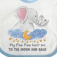 thumbnail image 4 of Inktastic My Paw Paw Loves Me to the Moon and Back Elephant Family Boys or Girls Baby Bib, 4 of 4
