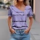thumbnail image 2 of Tops de Algodón para Mujeres Cuello en V Casual de Manga Corta, Imitación Algodón Primavera Y Blusa de Verano, 2 of 5