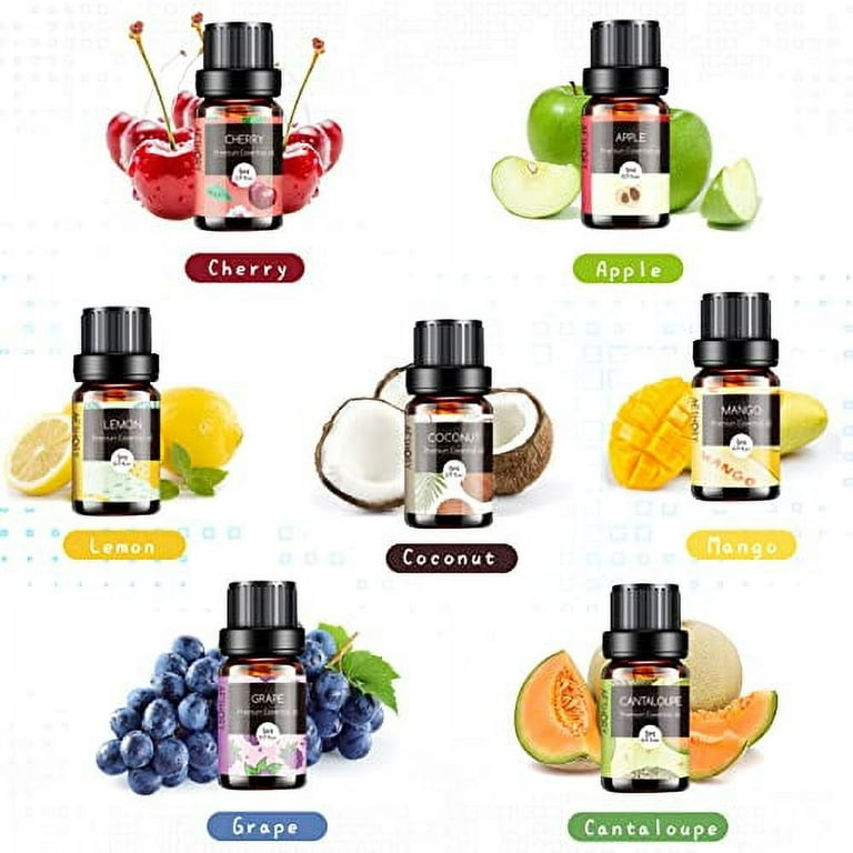  Fruity Fragrance Oil for Candle & Soap Making, Holamay Premium Essential  Oils 5ml x 10 - Coconut, Strawberry, Mango, Pineapple, Summer Aromatherapy  Diffuser Oils Set : Health & Household