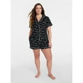 thumbnail image 4 of Joyspun Women's Dreamy Soft Collection Notch Top and Shorts Pajama Set, 2-Piece, Sizes XS-3X, 4 of 7
