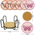 thumbnail image 3 of NOGIS - Juego de 6 posavasos de mariposa para manualidades, tapete de corcho, pinturas de diamantes con soporte, posavasos artísticos con puntos de diamantes de imitación para principiantes, adultos, 3 of 7