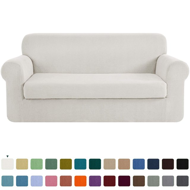 CHUN YI Housse de Canapé Extensible 2 Pcs à Carreaux avec Coussin