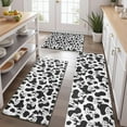 thumbnail image 2 of Black White Cow Pattern Kitchen Rugs Sets Of 3,Kitchen Runner Rugs Non Skid Washable,Decorative Kitchen Floor Mats for Kitchen,Sink,Laundry,17"x30"+ 17"x47" + 17"x59", 2 of 6