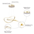 thumbnail image 2 of Bestco Geometric LED Pendant Light with Adjustable Height Aluminum Frame & Gold Finish, 2 of 12