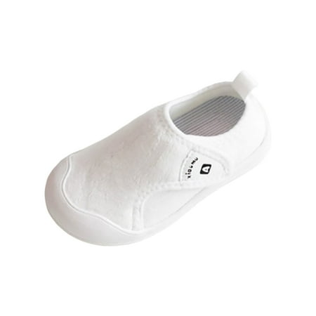 eileial Toddler Boys Girls Sneaker Slip on Shoes Kids Lightweight Breathable Walking Shoes White 2