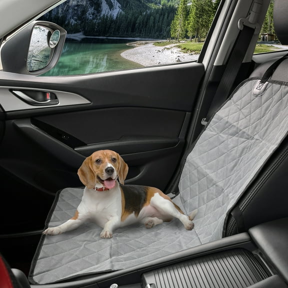 Motoforti Water Resistant Pet Front Seat Cover Protector for Cars Trucks SUVs 39"x19" Oxford Cloth Gray
