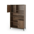 thumbnail image 4 of Joaquin Contemporary Faux Wood Cube Unit Bookcase, Walnut and Black, 4 of 12